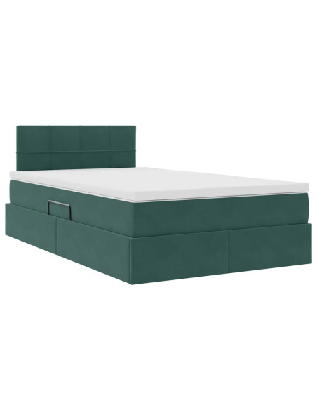 Letto con Contenitore Verde Scuro 120 x 200 cm Velluto