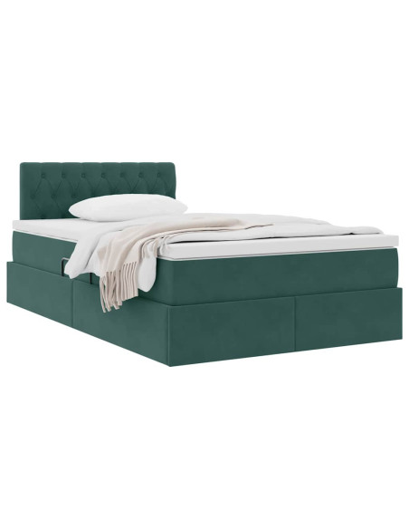 Letto con Contenitore Verde Scuro 120 x 200 cm Velluto