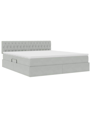Letto con Contenitore Grigio chiaro 180 x 200 cm Velluto