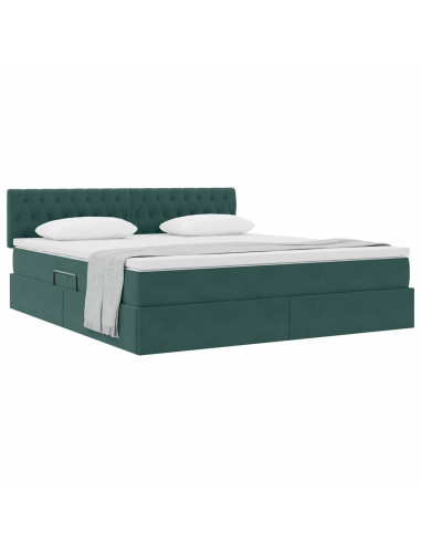 Letto con Contenitore Verde Scuro 180 x 200 cm Velluto