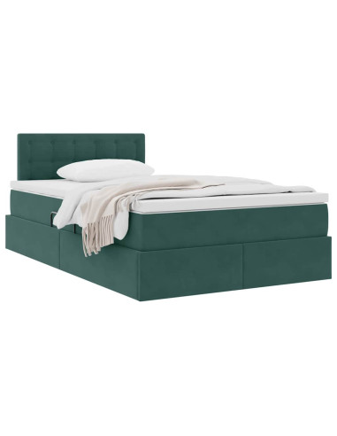 Letto con Contenitore Verde Scuro 120 x 200 cm Velluto