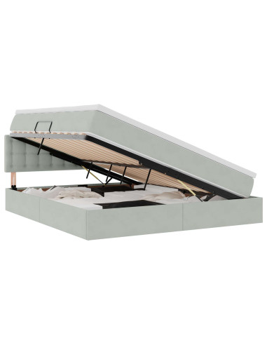 Letto con Contenitore Grigio chiaro 180 x 200 cm Velluto