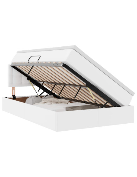 Letto con contenitore e LED con led Bianco Puro 120 x 200 cm
