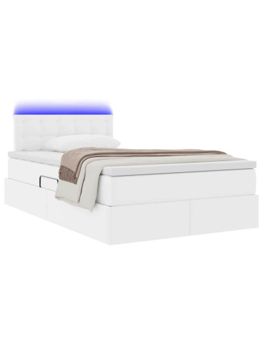 Letto con contenitore e LED con led Bianco Puro 120 x 200 cm
