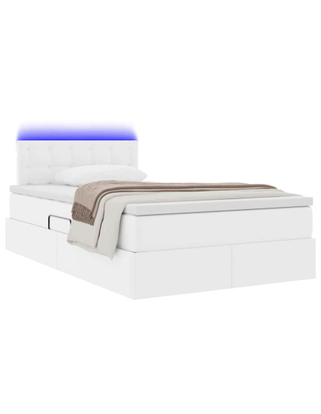 Letto con contenitore e LED con led Bianco Puro 120 x 200 cm
