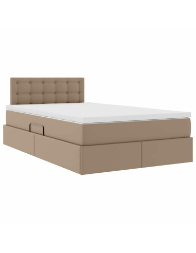 Letto con contenitore e LED con led Cappuccino 120 x 200 cm
