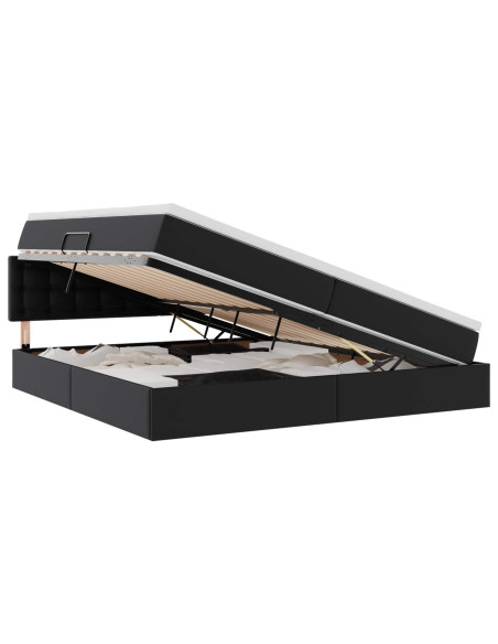 Letto con contenitore e LED con led Grigio chiaro 200 x 200 cm