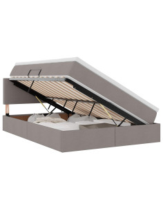 Letto con contenitore e LED con led Talpa 140 x 190 cm Tessuto 2