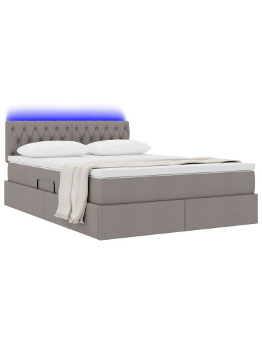 Letto con contenitore e LED con led Talpa 140 x 200 cm Tessuto