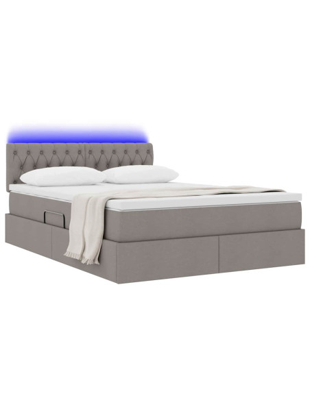 Letto con contenitore e LED con led Talpa 140 x 200 cm Tessuto