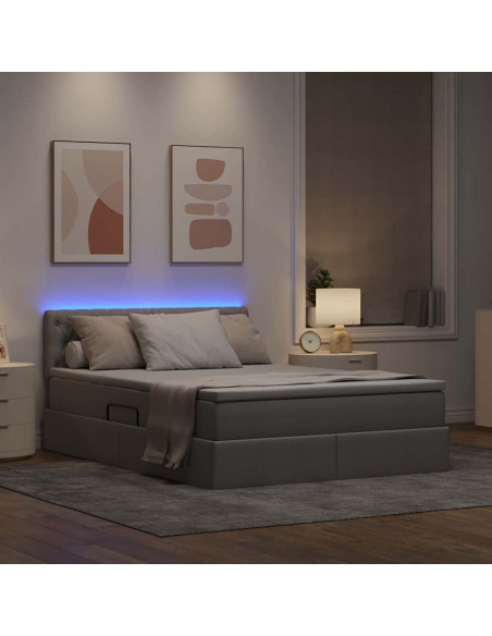 Letto con contenitore e LED con led Talpa 140 x 200 cm Tessuto
