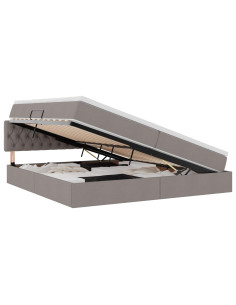 Letto con contenitore e LED con led Talpa 200 x 200 cm Tessuto 2