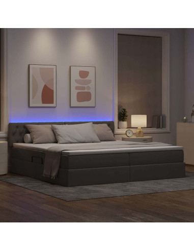 Letto con contenitore e LED con led Talpa 200 x 200 cm Tessuto