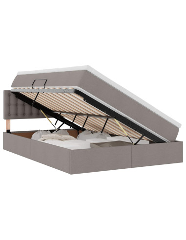 Letto con contenitore e LED con led Talpa 140 x 200 cm Tessuto