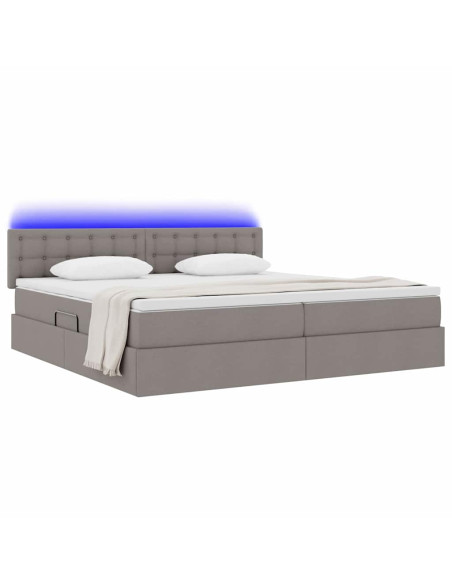Letto con contenitore e LED con led Talpa 200 x 200 cm Tessuto