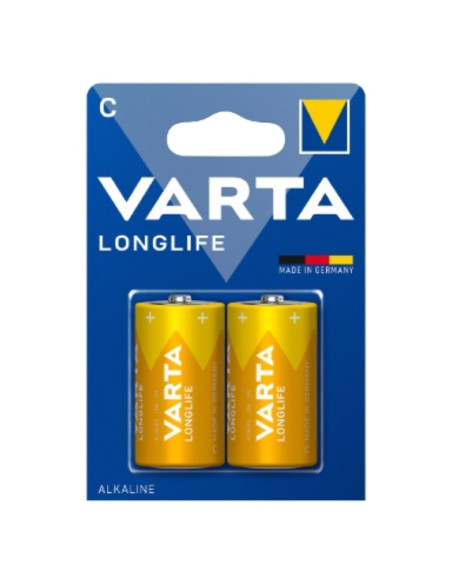 BATTERIA LONGLIFE MEZZA TORCIA C ALCALINA 2PZ VARTA