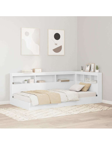 Testata contenitore con testiera Bianco 75 cm Legno multistrato