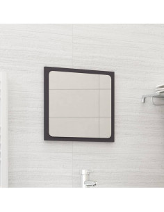 Specchio da Bagno Grigio 40x1,5x37 cm in Legno Multistrato
