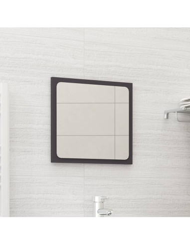 Specchio da Bagno Grigio 40x1,5x37 cm in Legno Multistrato