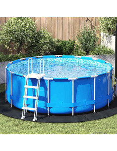 Telo per Fondo Piscina Nero Ø 244 cm Tessuto Non Tessuto