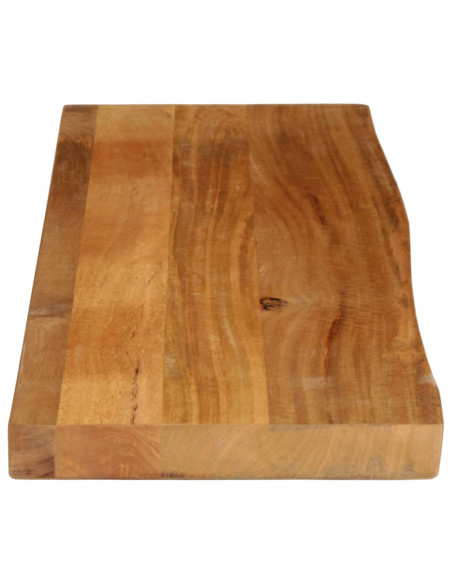 Piano Tavolo Bordi Vivi 100x30x2,5cm in Legno Massello di Mango