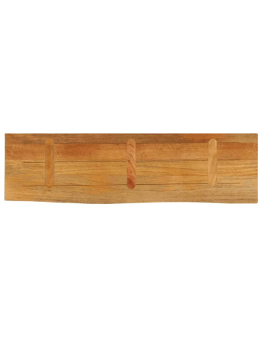 Piano Tavolo Bordi Vivi 100x30x2,5cm in Legno Massello di Mango