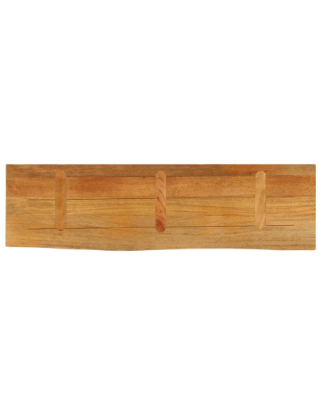 Piano Tavolo Bordi Vivi 100x30x2,5cm in Legno Massello di Mango
