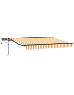 Cornice per Tenda Manuale con LED Giallo e Bianco 2,5 x 2 m