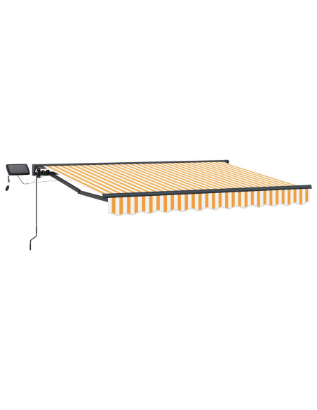 Cornice per Tenda Manuale con LED Giallo e Bianco 2,5 x 2 m