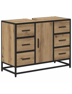 Set di mobili per il bagno con porta 3 pcs rovere artigianale