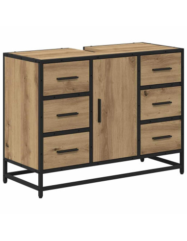 Set di mobili per il bagno con porta 3 pcs rovere artigianale