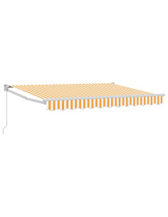 Tenda retrattile manuale Giallo e Bianco 2,5 x 2 m