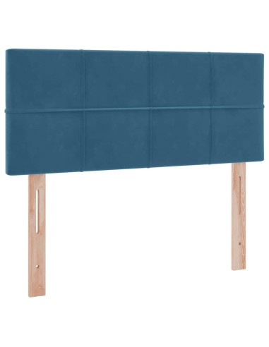Letto con contenitore e LED Blu Scuro 120 x 200 cm Velluto