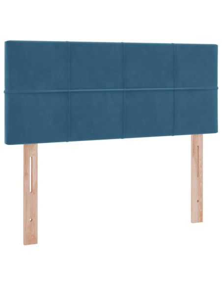 Letto con contenitore e LED Blu Scuro 120 x 200 cm Velluto