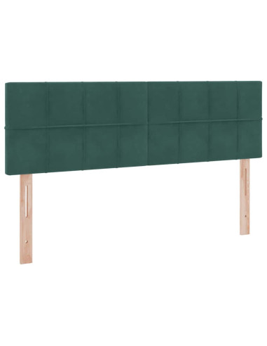 Letto con contenitore e LED Verde Scuro 140 x 190 cm Velluto
