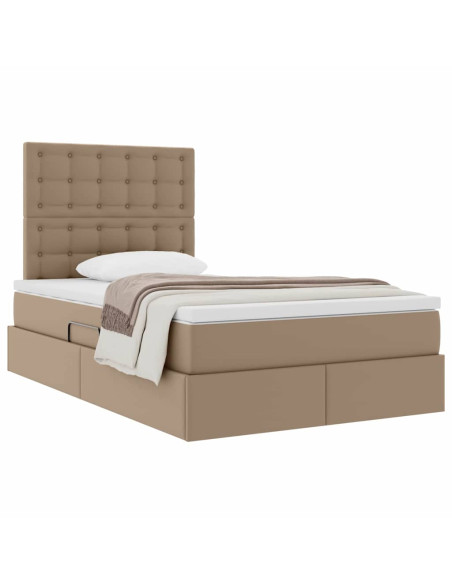 Letto con Contenitore Cappuccino 120 x 200 cm Pelle Sintetica