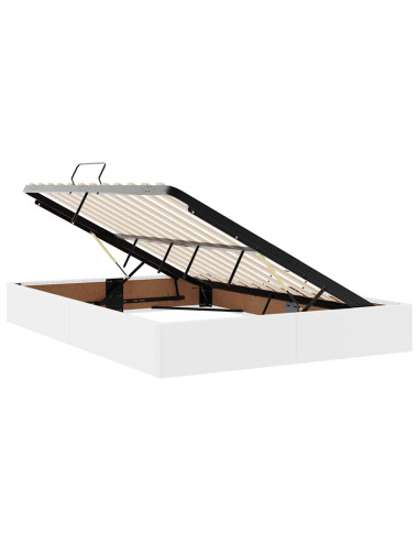 Letto con Contenitore Bianco Puro 140 x 200 cm Pelle Sintetica