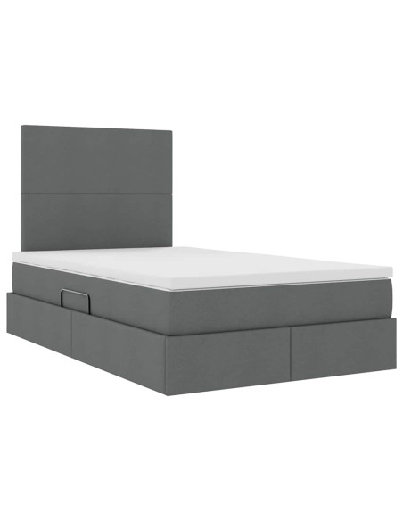 Letto con contenitore e materasso Grigio scuro 120 x 200 cm