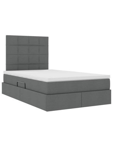 Letto con contenitore e materasso Grigio scuro 120 x 190 cm