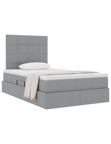 Letto con contenitore e materasso Grigio chiaro 120 x 200 cm