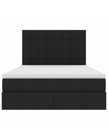 Letto con contenitore e materasso Nero 140 x 190 cm Poliestere