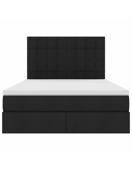 Letto con contenitore e materasso Nero 140 x 190 cm Poliestere