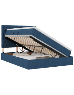Letto con contenitore e materasso Blu 140 x 190 cm Poliestere 2