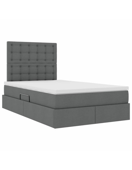 Letto con contenitore e materasso Grigio scuro 120 x 200 cm