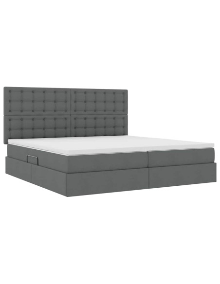 Letto con contenitore e materasso Grigio scuro 200 x 200 cm