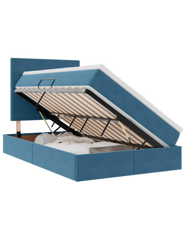 Letto con contenitore e materasso Blu Scuro 120 x 200 cm