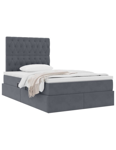 Letto con contenitore e materasso Grigio scuro 120 x 200 cm