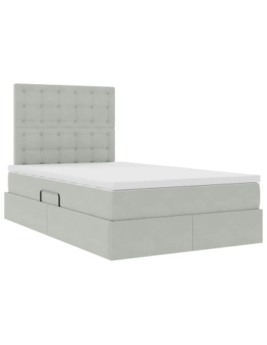Letto con contenitore e materasso Grigio chiaro 120 x 200 cm