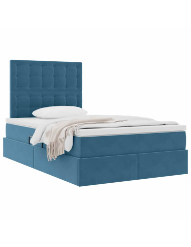 Letto con contenitore e materasso Blu Scuro 120 x 200 cm