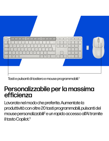 HP Combinazione di tastiera e mouse 495C multi-dispositivo e dual-mode